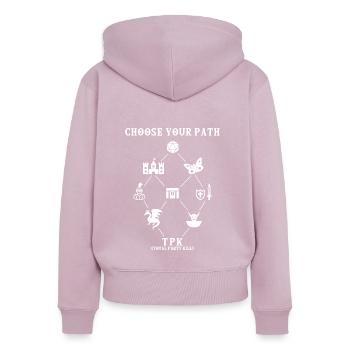 Choose Your Path TPK Jeu de rôle Tabletop Pen and - Sweat à capuche zippé Premium bio Femme - rose poudré - Dos - Julia (174cm)
