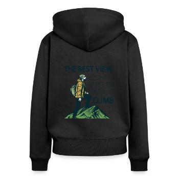 Best View Comes After Hardest Climb Alpine - Women's Premium Organic Zip Hoodie - black - Back - Julia (174cm)