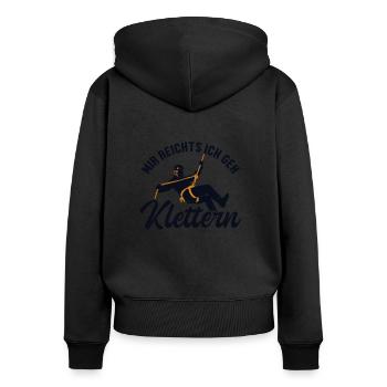 Mir reichts ich geh Klettern Speedklettern - Frauen Premium Bio Zip Hoodie - Schwarz - Hinten - Julia (174cm)