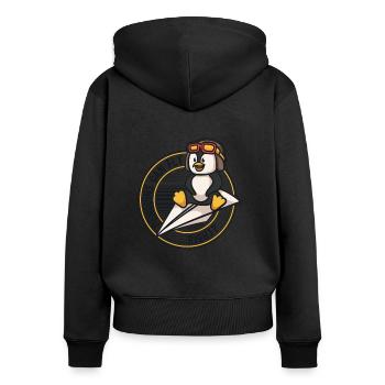 Penguins can Fly Emperor Sea Bird King Penguin - Women's Premium Organic Zip Hoodie - black - Back - Julia (174cm)