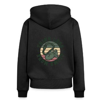 Think Less Climb More Koala Escalade sportive - Sweat à capuche zippé Premium bio Femme - noir - Dos - Julia (174cm)