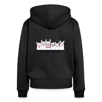 Alpaca Squad Vicuna Guanaco Llama Breeder Alpaca - Women's Premium Organic Zip Hoodie - black - Back - Julia (174cm)