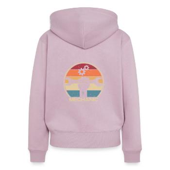 Mécanicien automobile Mécatronicien Vendeur de - Sweat à capuche zippé Premium bio Femme - rose poudré - Dos - Julia (174cm)