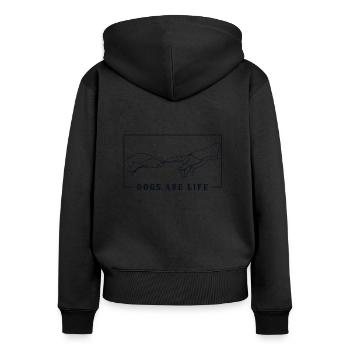 Michelangelo Creation of Adam Dogs Dog Daddy Dog - Women's Premium Organic Zip Hoodie - black - Back - Julia (174cm)