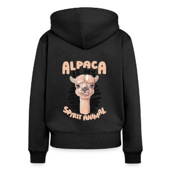 Alpaca Is My Spirit Animal Vicuna Guanaco Llama - Women's Premium Organic Zip Hoodie - black - Back - Julia (174cm)