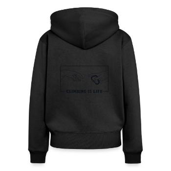 Michelangelo Création d'Adam Escalade Escaladeurs - Sweat à capuche zippé Premium bio Femme - noir - Dos - Julia (174cm)