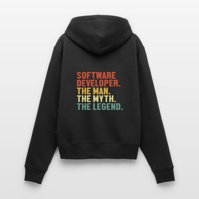 Software Developer Man Myth Legend Coder Software Women's Premium Organic Zip Hoodie