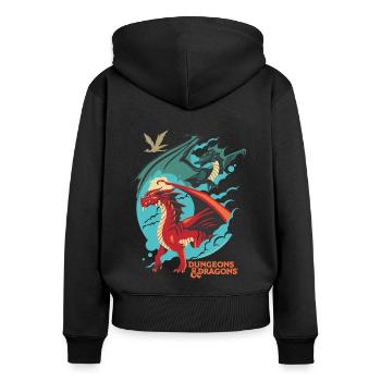 Dungeons And Dragons Dragon Vert Et Rouge - Sweat à capuche zippé Premium bio Femme - noir - Dos - Julia (174cm)