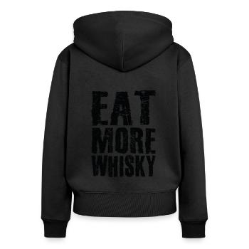 Eat more whisky - Women's Premium Organic Zip Hoodie - black - Back - Julia (174cm)