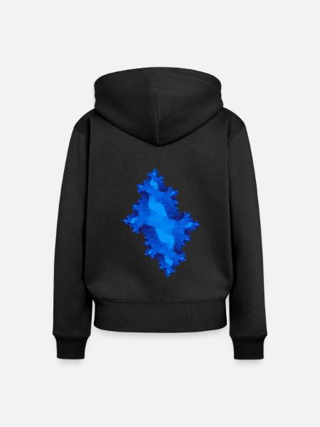 fraktal blau - Frauen Premium Bio Zip Hoodie - Schwarz