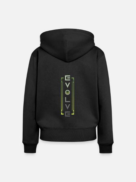 Evolutionärer Blick - Frauen Premium Bio Zip Hoodie - Schwarz
