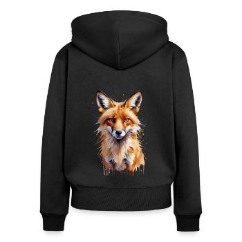 Playful Fox Watercolor - Women's Premium Organic Zip Hoodie - black - Back - Julia (174cm)