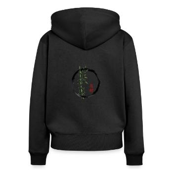 Bamboo Endurance Enso - Women's Premium Organic Zip Hoodie - black - Back - Julia (174cm)