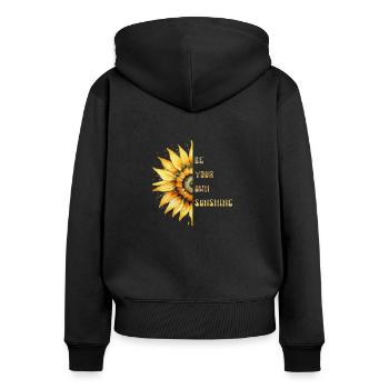 Seien Sie Ihre eigene Sonnenschein-Sonnenblume - Frauen Premium Bio Zip Hoodie - Schwarz - Hinten - Julia (174cm)