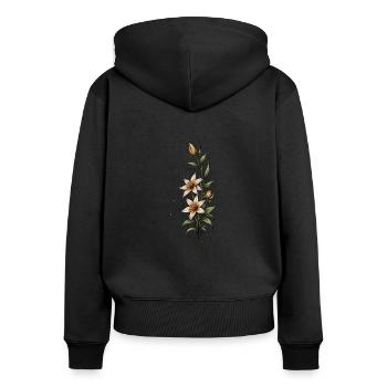 Lily Bloom with Stars - Women's Premium Organic Zip Hoodie - black - Back - Julia (174cm)
