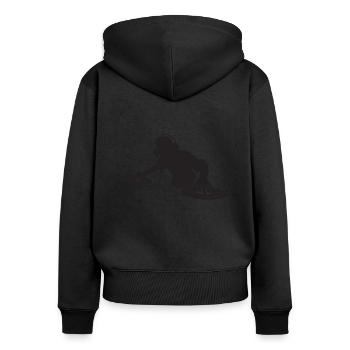 DJ - Music - Women's Premium Organic Zip Hoodie - black - Back - Julia (174cm)