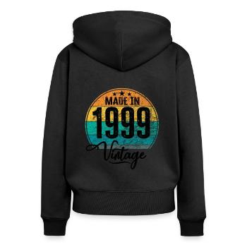 Vintage Made in 1999 Geburtsjahr 1999 Geburtstag - Frauen Premium Bio Zip Hoodie - Schwarz - Hinten - Julia (174cm)