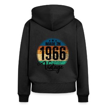 Vintage Made in 1966 Geburtsjahr 1966 Geburtstag - Frauen Premium Bio Zip Hoodie - Schwarz - Hinten - Julia (174cm)