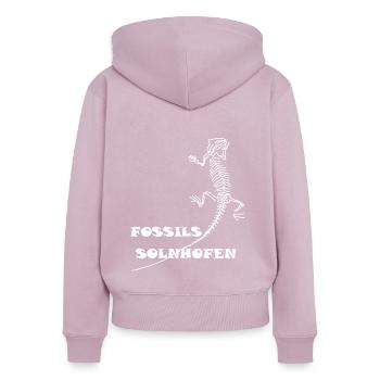 Dinosaurier, Fossilien, Paläontologe, - Frauen Premium Bio Zip Hoodie - Altrosa - Hinten - Julia (174cm)