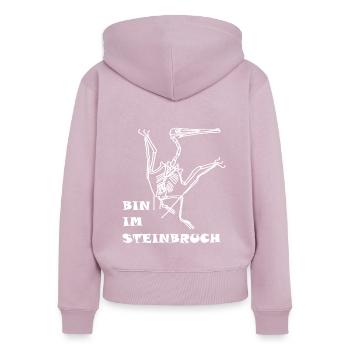 Dinosaurier, Fossilien, Paläontologe, - Frauen Premium Bio Zip Hoodie - Altrosa - Hinten - Julia (174cm)