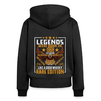 Legends were born in 1968, aged like whiskey - Women's Premium Organic Zip Hoodie - black - Back - Julia (174cm)