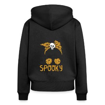 Eine Gespenstische - Frauen Premium Bio Zip Hoodie - Schwarz - Hinten - Julia (174cm)