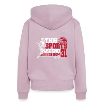 This Sports Legend Is Now 31, Lacrosse Game - Women's Premium Organic Zip Hoodie - dusky pink - Back - Julia (174cm)