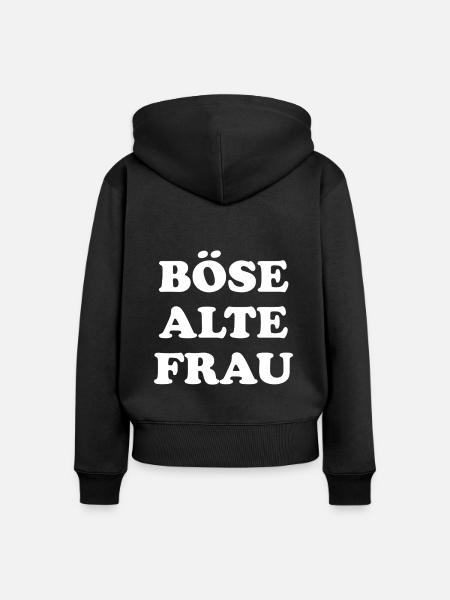 Böse Alte Frau - Frauen Premium Bio Zip Hoodie - Schwarz