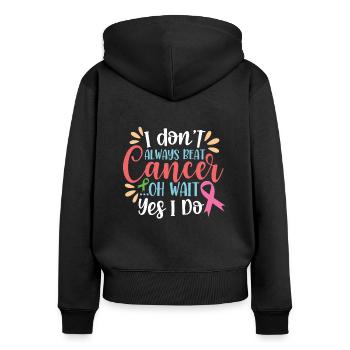 Cancer Fighter Cancer Awareness Cancer Survivor - Frauen Premium Bio Zip Hoodie - Schwarz - Hinten - Julia (174cm)