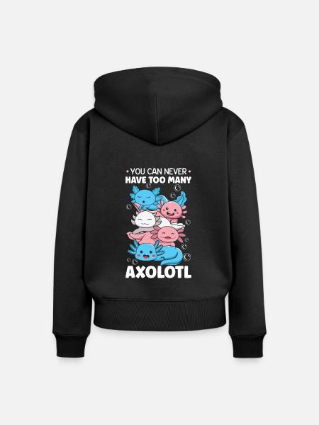 Axolotl Amphibian Funny Coolalotl - Frauen Premium Bio Zip Hoodie - Schwarz