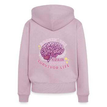 Brain Surgery Joke Brain Surgery Awareness Gift - Women's Premium Organic Zip Hoodie - dusky pink - Back - Julia (174cm)