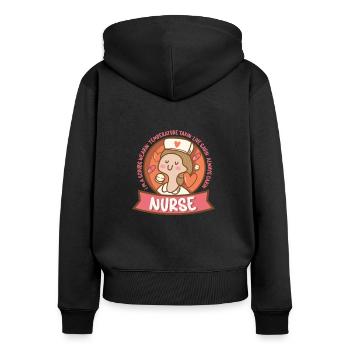 Krankenschwester Krankenpflege Klinik Sanitäter - Frauen Premium Bio Zip Hoodie - Schwarz - Hinten - Julia (174cm)