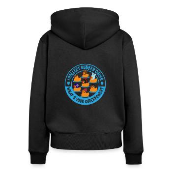 Gummiente Gummienten Entenliebhaber Badezimmer - Frauen Premium Bio Zip Hoodie - Schwarz - Hinten - Julia (174cm)
