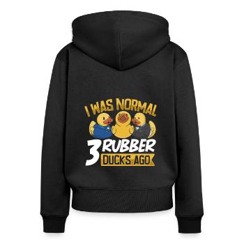 Gummiente Gummienten Entenliebhaber Badezimmer - Frauen Premium Bio Zip Hoodie - Schwarz - Hinten - Julia (174cm)