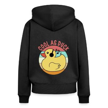 Gummiente Gummienten Entenliebhaber Badezimmer - Frauen Premium Bio Zip Hoodie - Schwarz - Hinten - Julia (174cm)