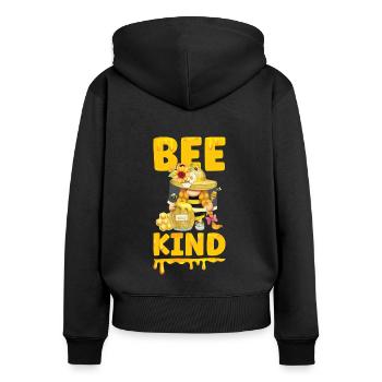 Beekeeper Gnomes Gnome Lover Funny Gnome Honey Bee - Women's Premium Organic Zip Hoodie - black - Back - Julia (174cm)