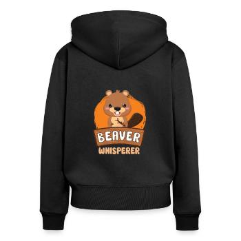 Beaver Fan Beaver Lovers Funny Beaver Gift - Women's Premium Organic Zip Hoodie - black - Back - Julia (174cm)