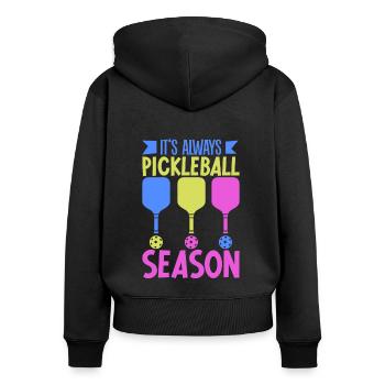 Joueur de pickleball Pickleball Paddle Pickleball - Sweat à capuche zippé Premium bio Femme - noir - Dos - Julia (174cm)