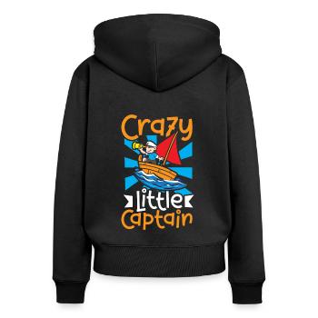 Bateau papa Capitaine Pontoon Sailor Croisière - Sweat à capuche zippé Premium bio Femme - noir - Dos - Julia (174cm)