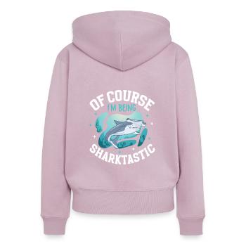 Shark Ocean Predator Plongée sous-marine - Sweat à capuche zippé Premium bio Femme - rose poudré - Dos - Julia (174cm)