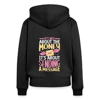 Postangestellte Postdame Postbote Post - Frauen Premium Bio Zip Hoodie - Schwarz - Hinten - Julia (174cm)