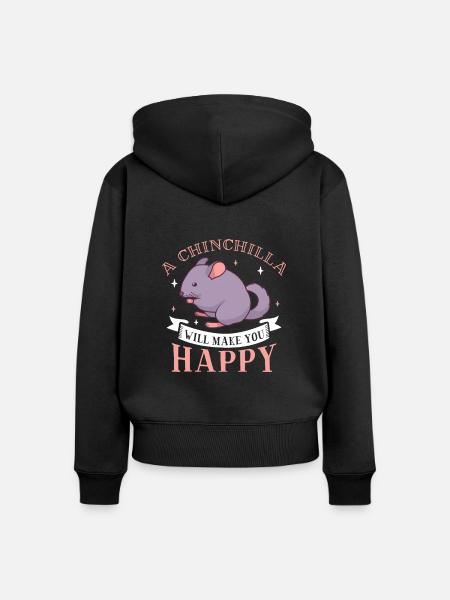 Chinchilla Liebhaber Geschenk Geschenkidee - Frauen Premium Bio Zip Hoodie - Schwarz