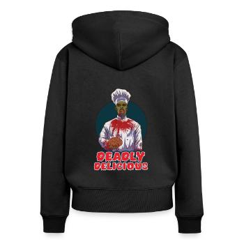Funny Zombie Cook Cooking Horror Cook Undead - Women's Premium Organic Zip Hoodie - black - Back - Julia (174cm)