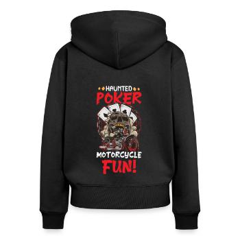 Poker Casino Joueur de poker Jeu de roulette - Sweat à capuche zippé Premium bio Femme - noir - Dos - Julia (174cm)