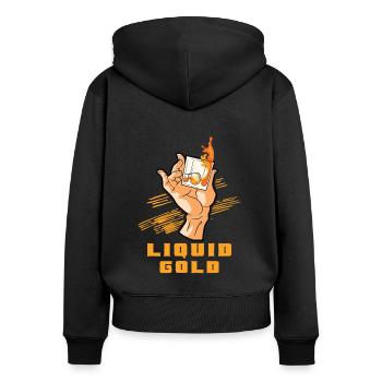 Whiskey-liebhaber Cheers Whiskey-bar Reiches Aroma - Frauen Premium Bio Zip Hoodie - Schwarz - Hinten - Julia (174cm)