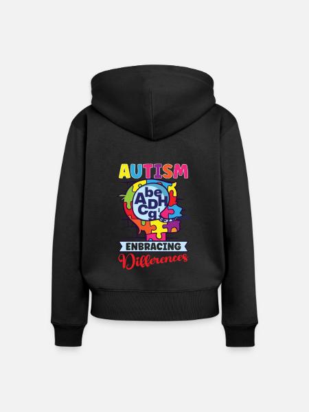 Autismus-bewusstsein Autismus-krankheit - Frauen Premium Bio Zip Hoodie - Schwarz