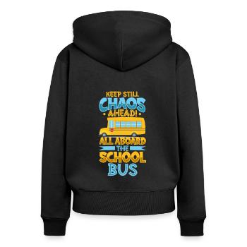 Funny School Bus Driver Appreciation anniversary - Frauen Premium Bio Zip Hoodie - Schwarz - Hinten - Julia (174cm)