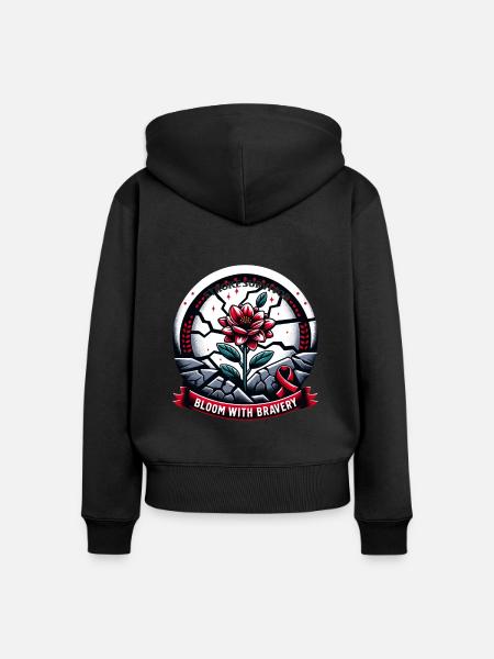 Schlaganfall-überlebende Schlaganfall-bewusstsein - Frauen Premium Bio Zip Hoodie - Schwarz