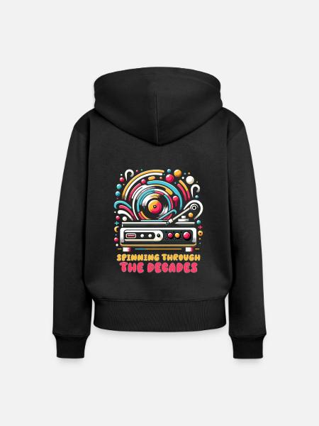 Schallplatten Lp Sammler Schallplattenliebhaber - Frauen Premium Bio Zip Hoodie - Schwarz