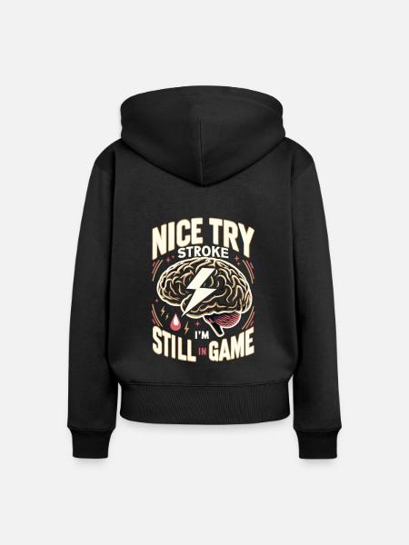 Schlaganfall-überlebende Schlaganfall-bewusstsein - Frauen Premium Bio Zip Hoodie - Schwarz
